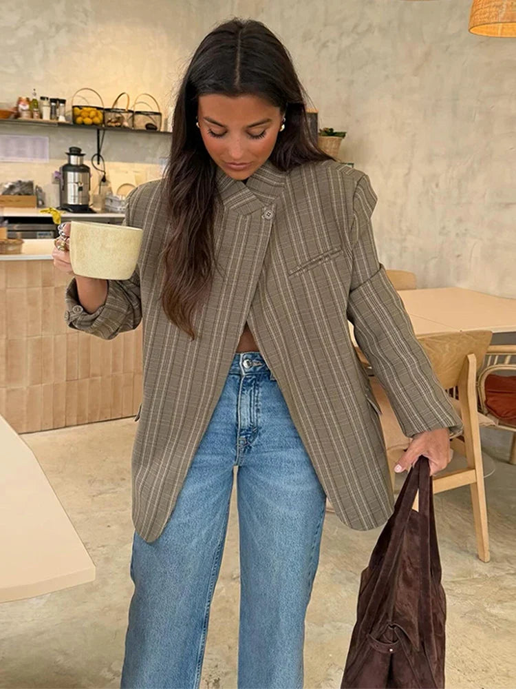 Maya | Blazer de cuadros de algodón