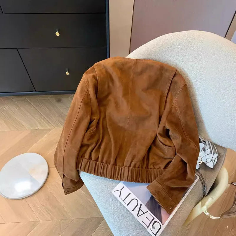 Elza | Chaqueta de ante sintético con cremallera