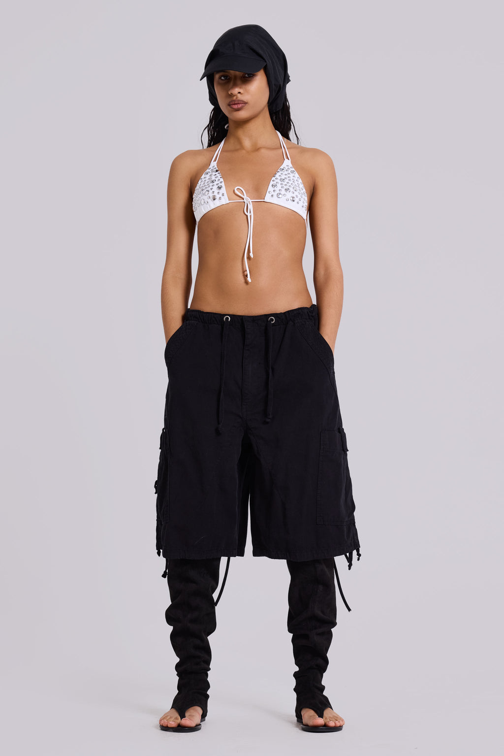 Black Parachute Cargo Shorts