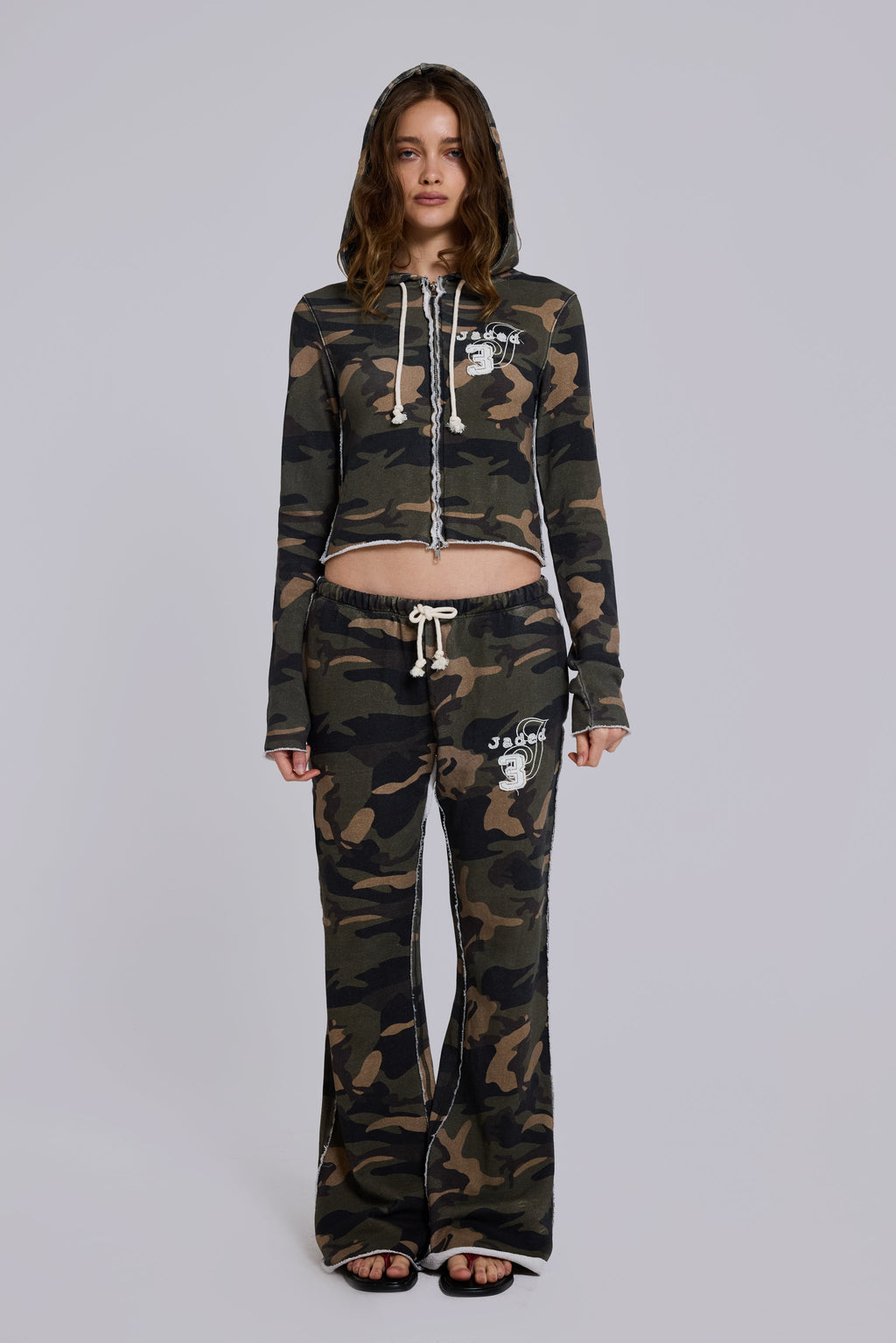 Cleo Zip Through Hoodie in Camo