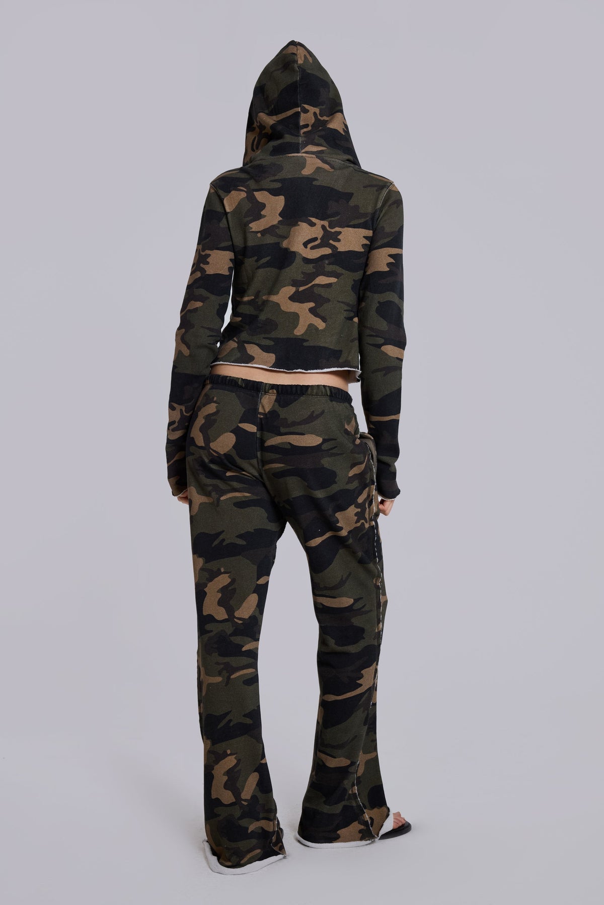 Cleo Slouchy Bootcut Jogger in Camo