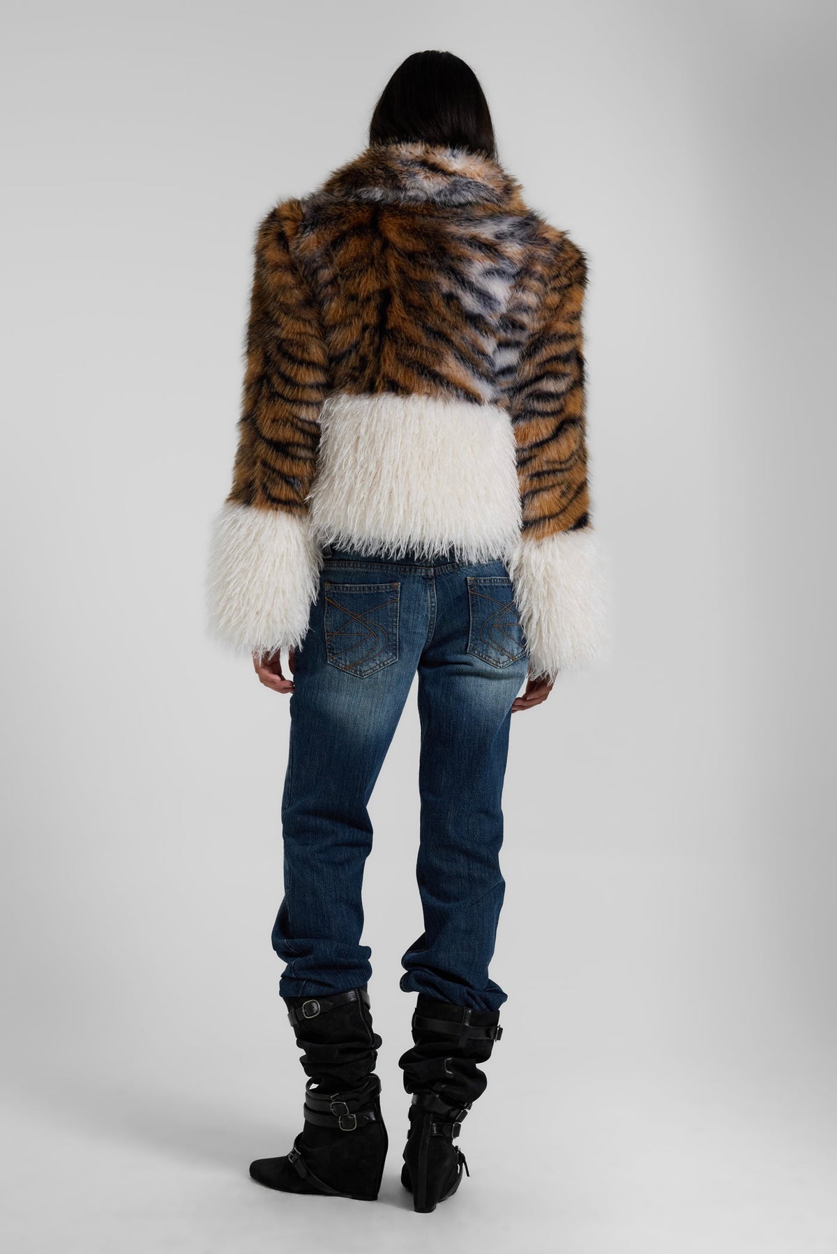 Ossin Tiger Faux Fur Coat