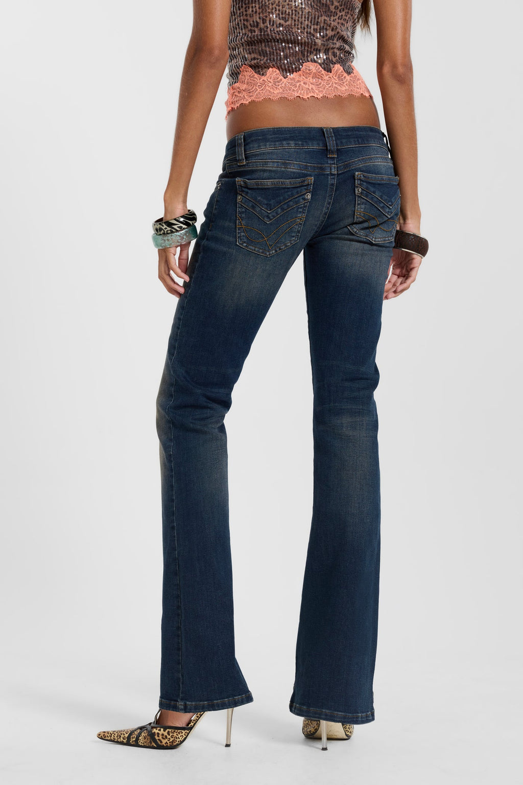 Kelsey Low Rise Slim Fit  Bootcut Jeans in Dark Wash
