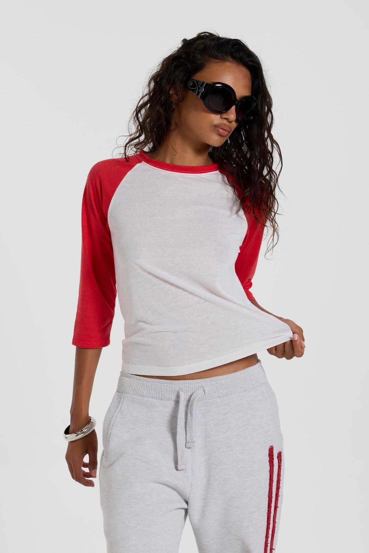 Red Los Angeles Slim Raglan Top