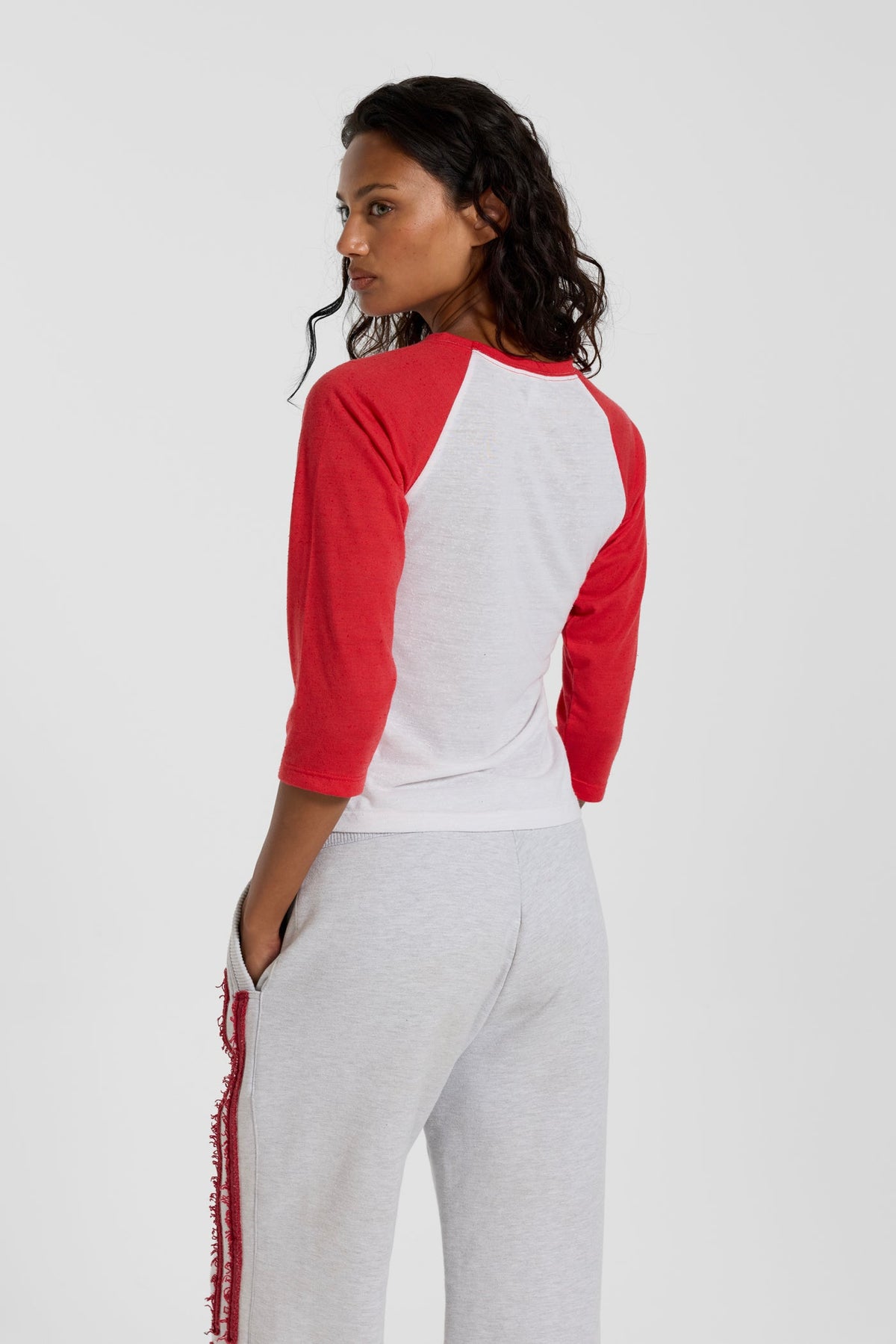 Red Los Angeles Slim Raglan Top
