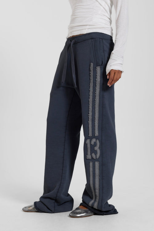 13 Stripe Straight Jogger in Charcoal