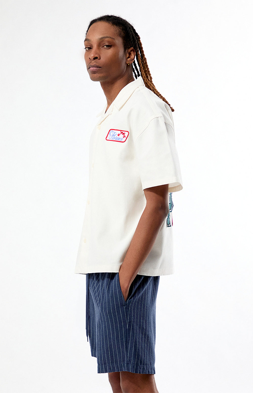 Camisa de campamento de retazos