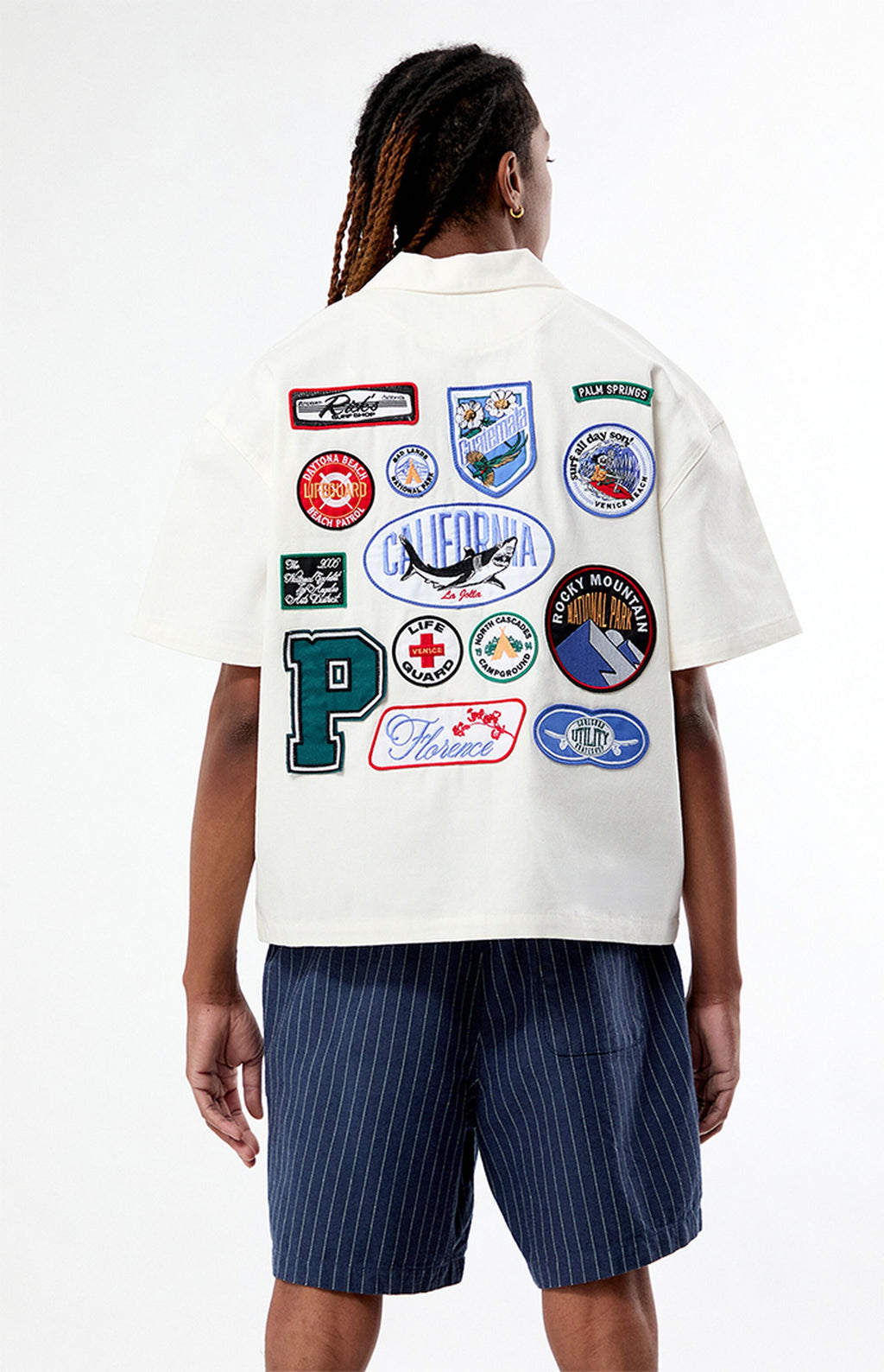 Camisa de campamento de retazos