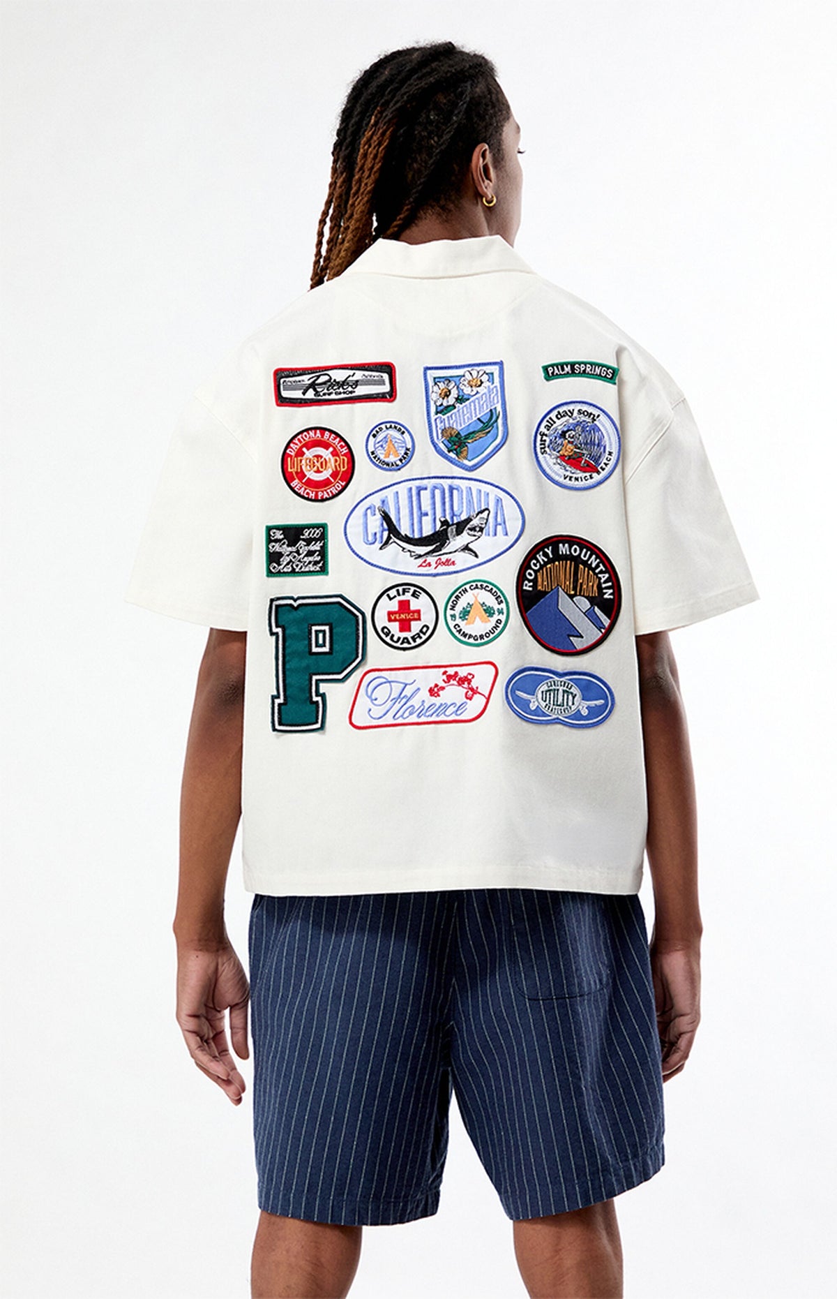 Camisa de campamento de retazos