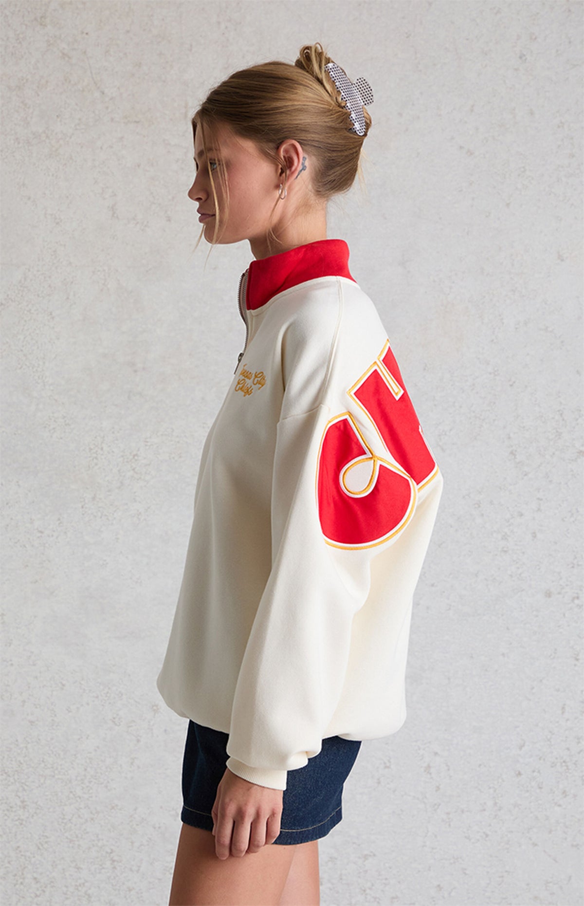 Sudadera polar con cremallera de un cuarto WILD COLLECTIVE x NFL Kansas City Chiefs