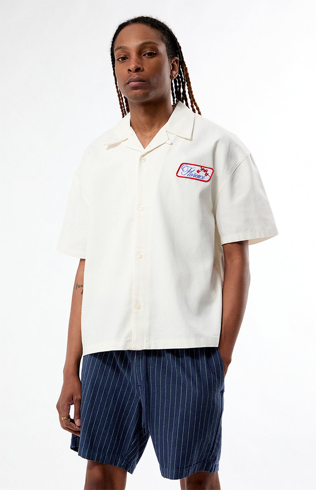 Camisa de campamento de retazos