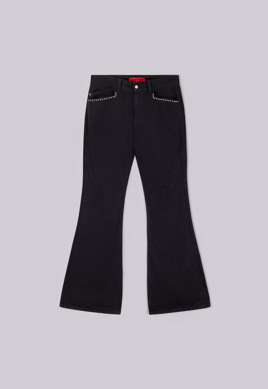 Jet Black Studded Drift Bootcut Jeans